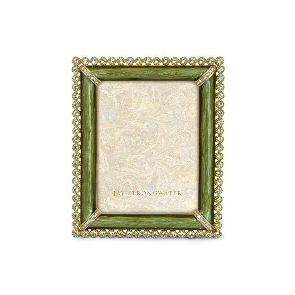 Jay Strongwater Emilia Leaf - Designed 3 x 4 Photo Frame with Stone Edge