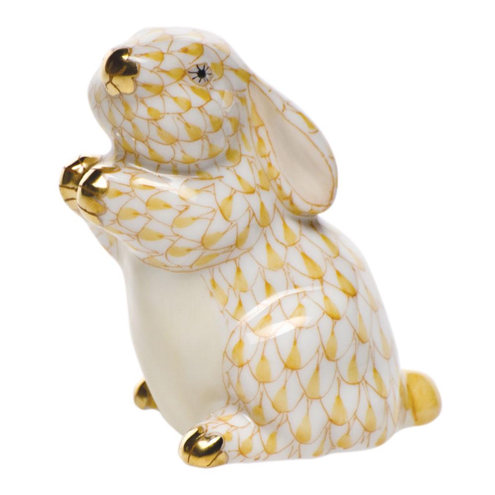 Herend Handmade Porcelain Pudgy Bunny Decorative Figurine