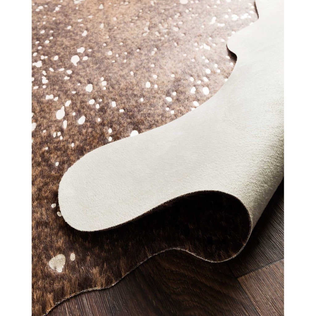 Loloi II Bryce BZ 10 Area Rug in Walnut and Champagne Colors with Gold Metallic Accents