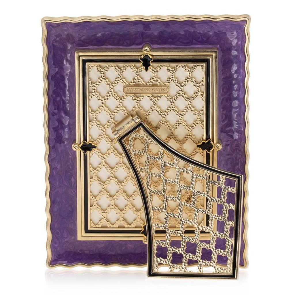 Jay Strongwater Clifton 5 x 7 Graffiti Frame with Ruffle Edge and Enamel & Crystals