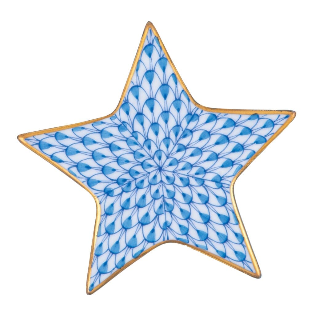 Exquisite Handmade Herend Star Figurine in 9 Vibrant Colors Trimmed with 24kt Gold