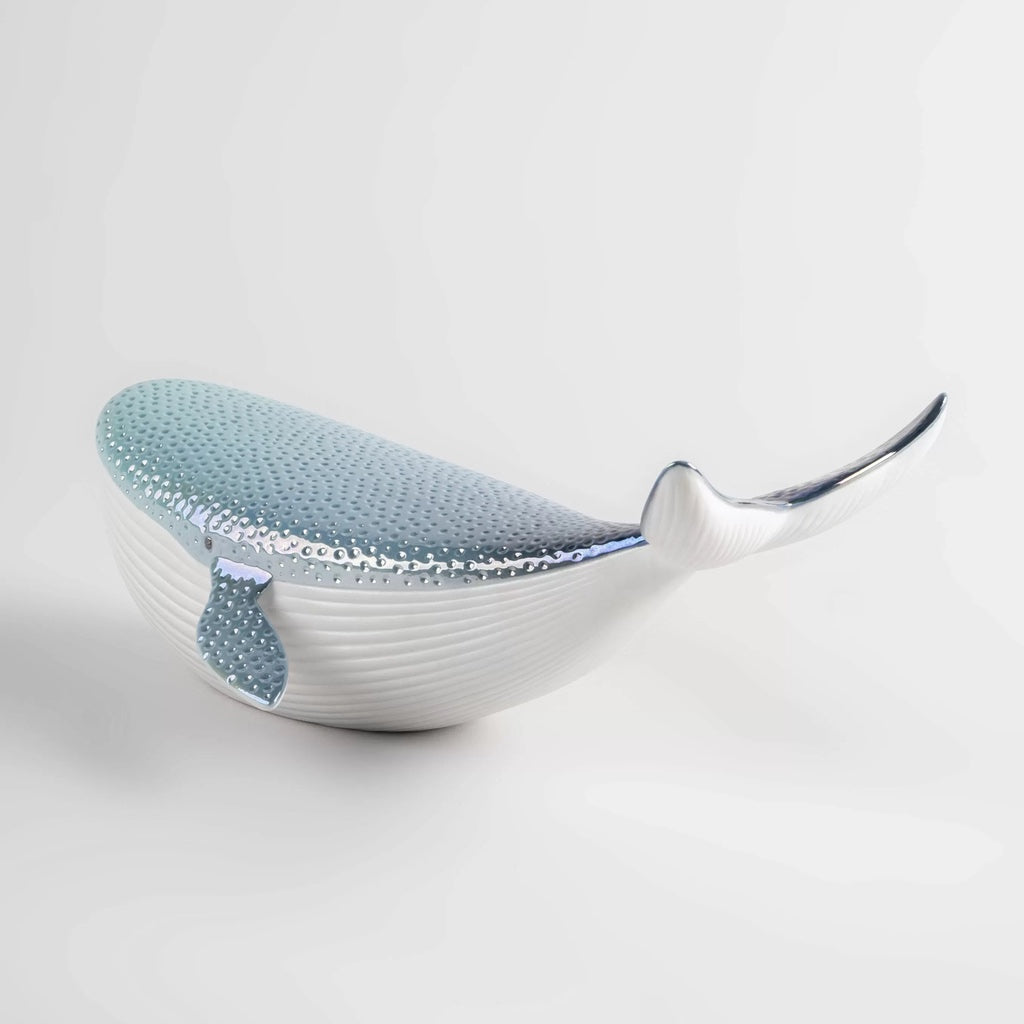 Exquisite Handmade Lladro Porcelain Little Whale Figurine from Spain