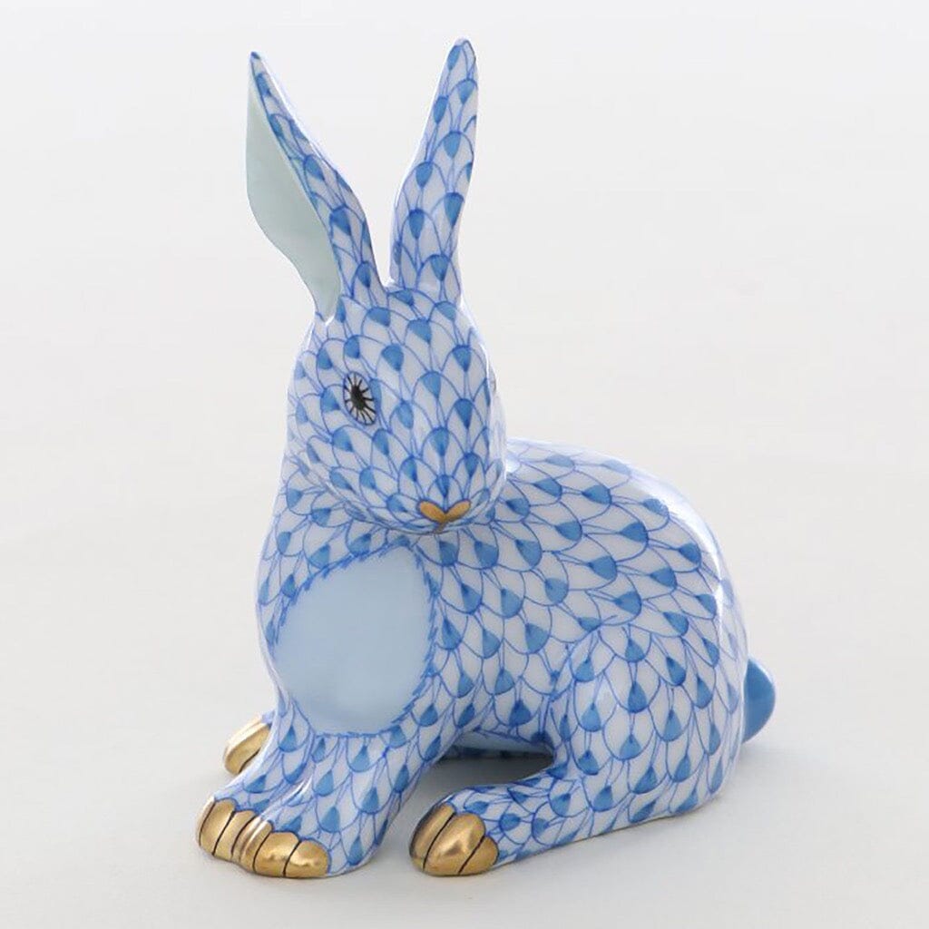 Charming Herend Hand - painted Porcelain Snowshoe Hare Figurine for Collectors