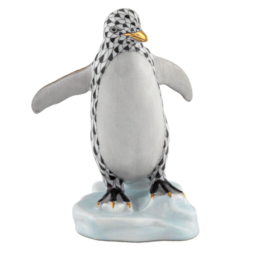 Hand - painted Hungarian Herend Waddling Penguin Porcelain Figurine