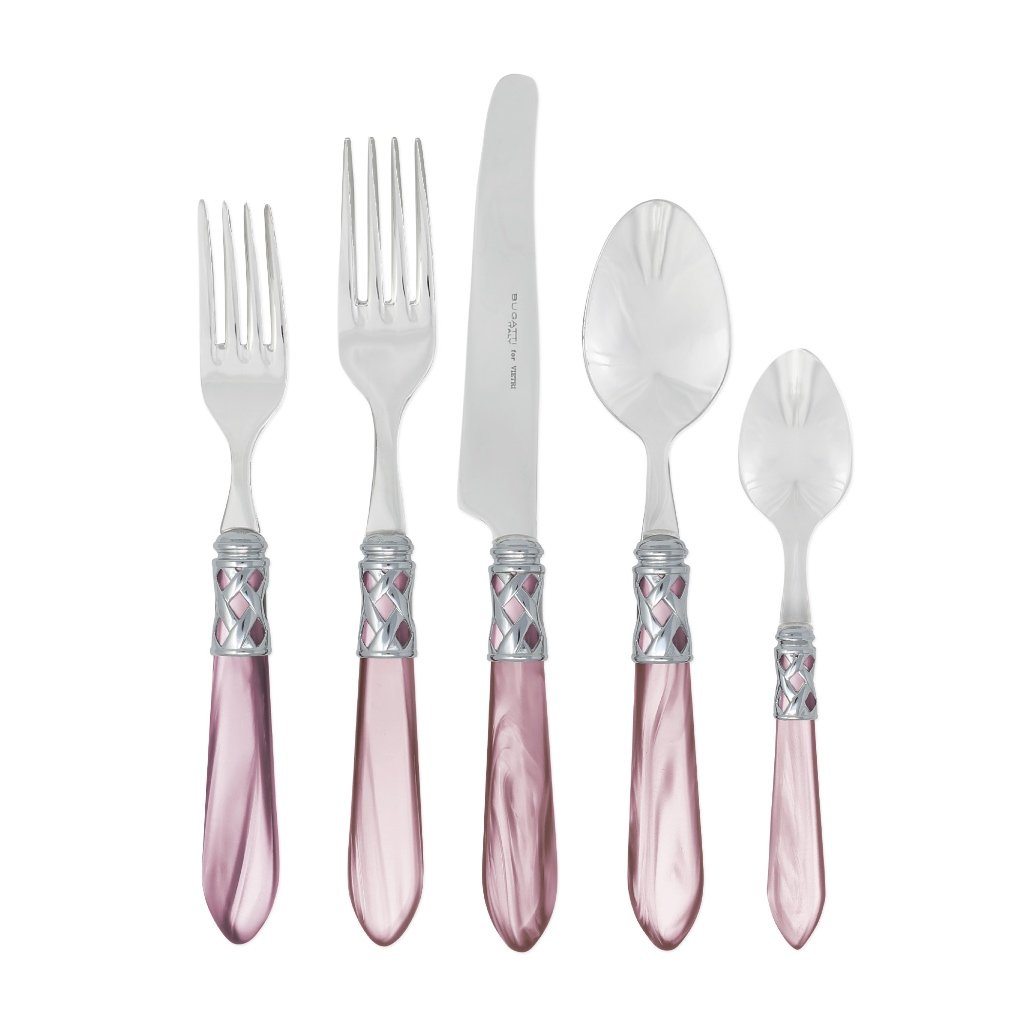 Vietri Aladdin Brilliant Stainless Steel Five-Piece Dinnerware Place Setting