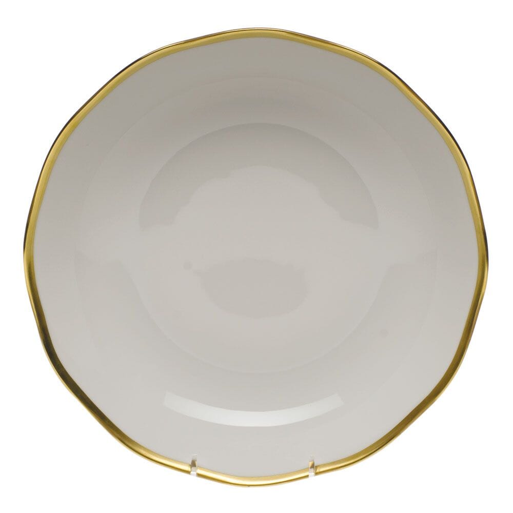 Exquisite Herend Gwendolyn Handmade Open Vegetable Serving Bowl with 24K Gold Accents