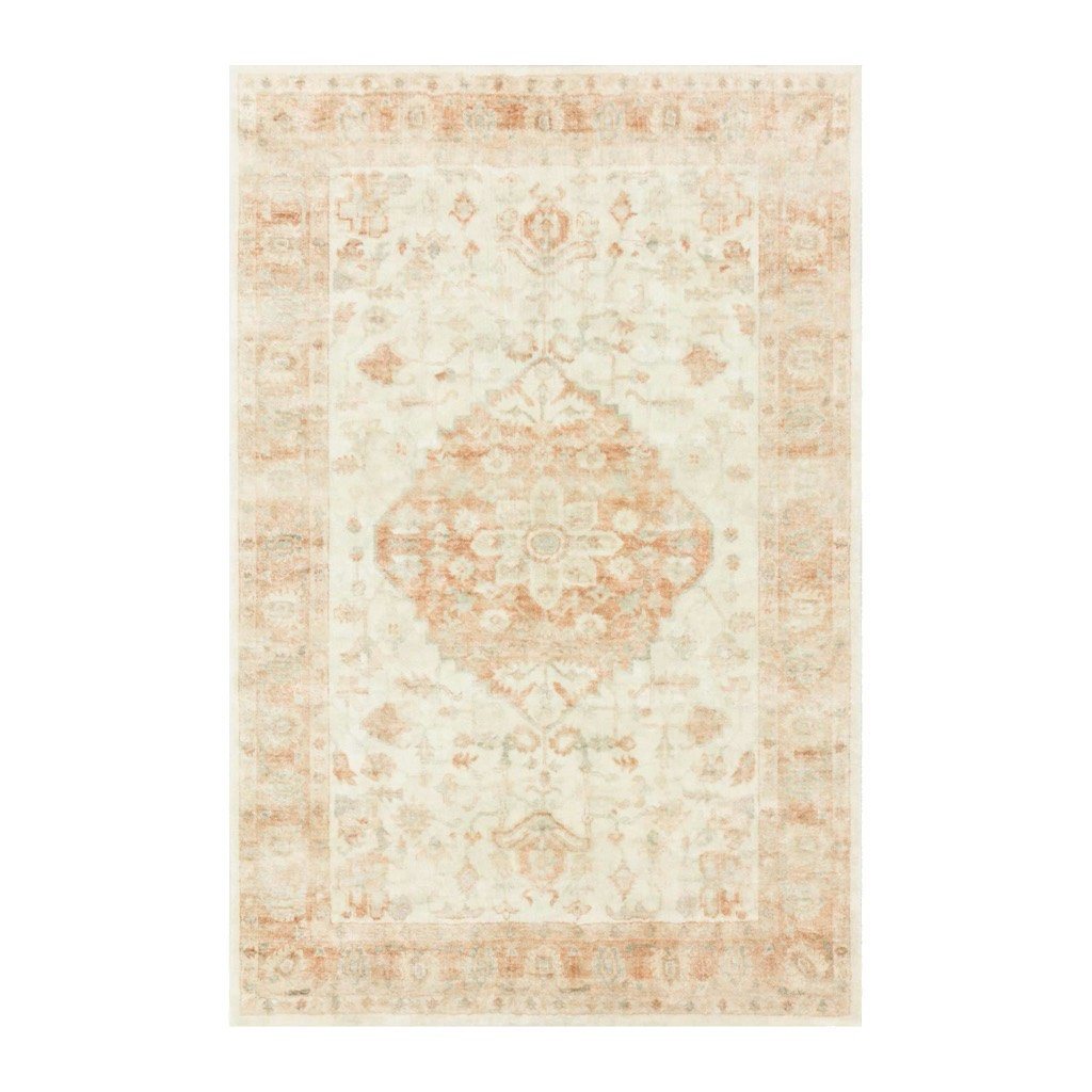 Ivory and Terracotta Colored Luxury Area Rug - Loloi II Rosette ROS 03