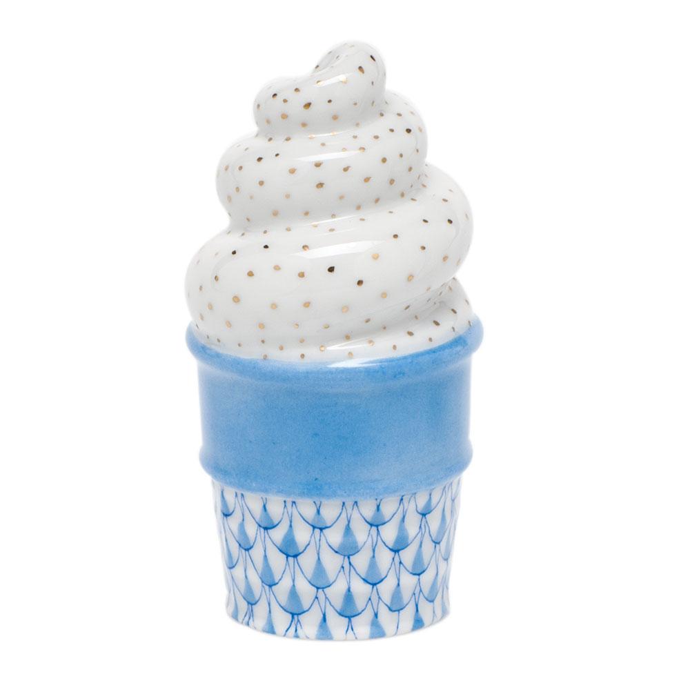 Exquisite Hand - painted Herend Porcelain Ice Cream Cone Figurine