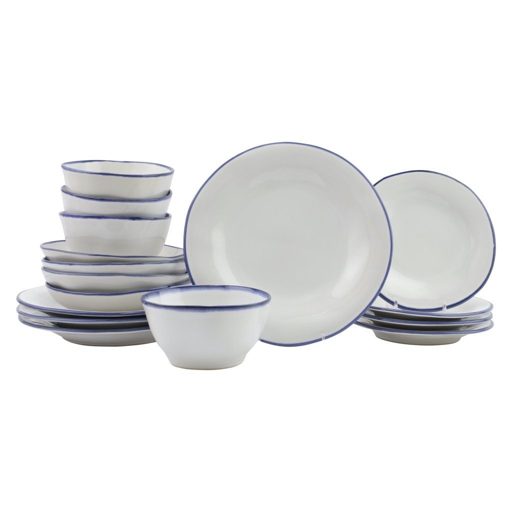 Vietri Handmade Aurora Edge 16 - Piece Stoneware Place Setting