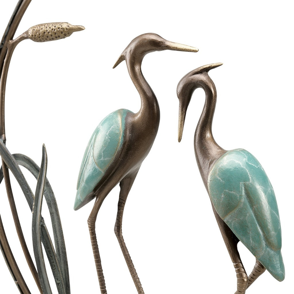 SPI Home Aluminum Heron Romantic Sculpture for Indoor and Outdoor Decoration