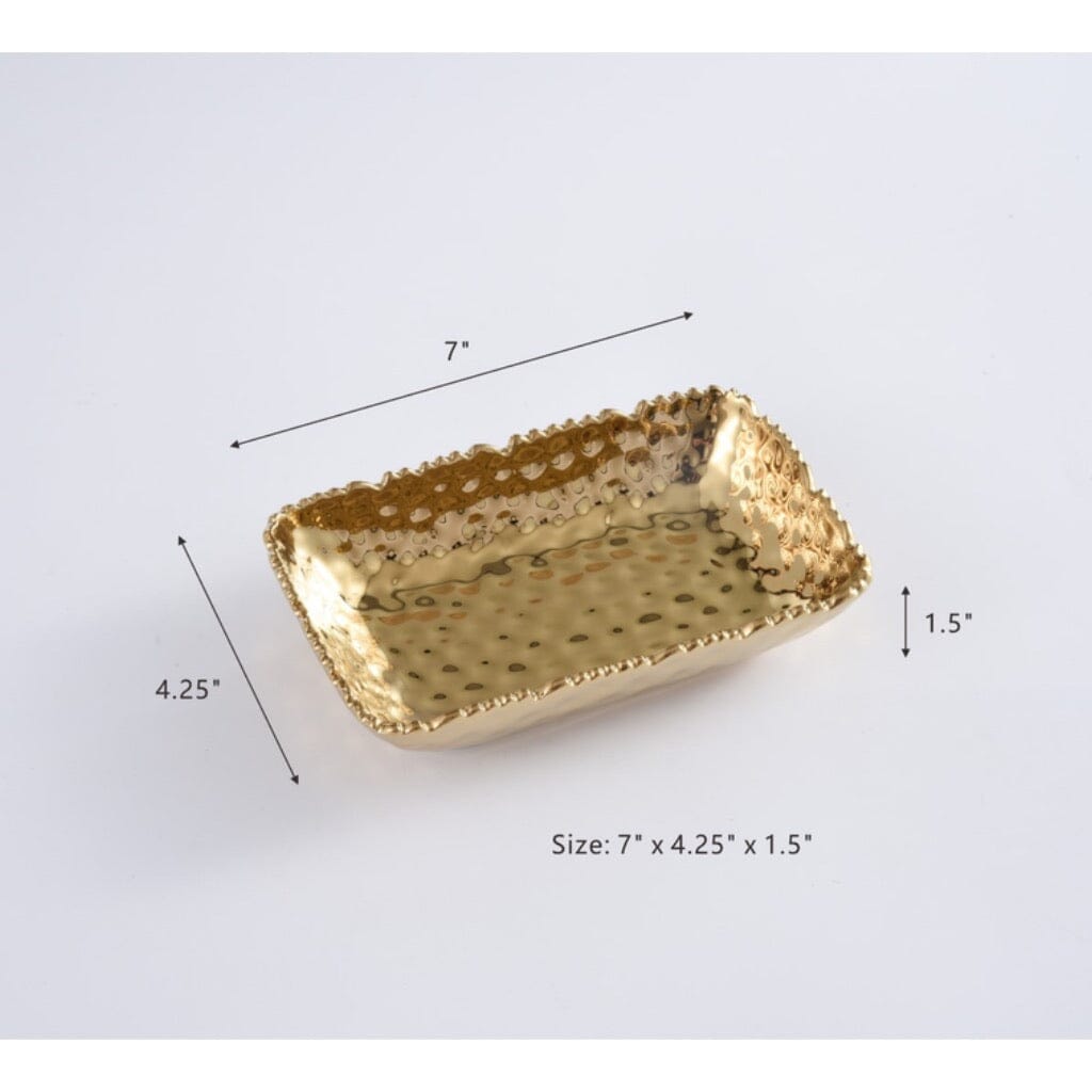 Pampa Bay Premium Golden Millennium Rectangular Porcelain Serving Dish