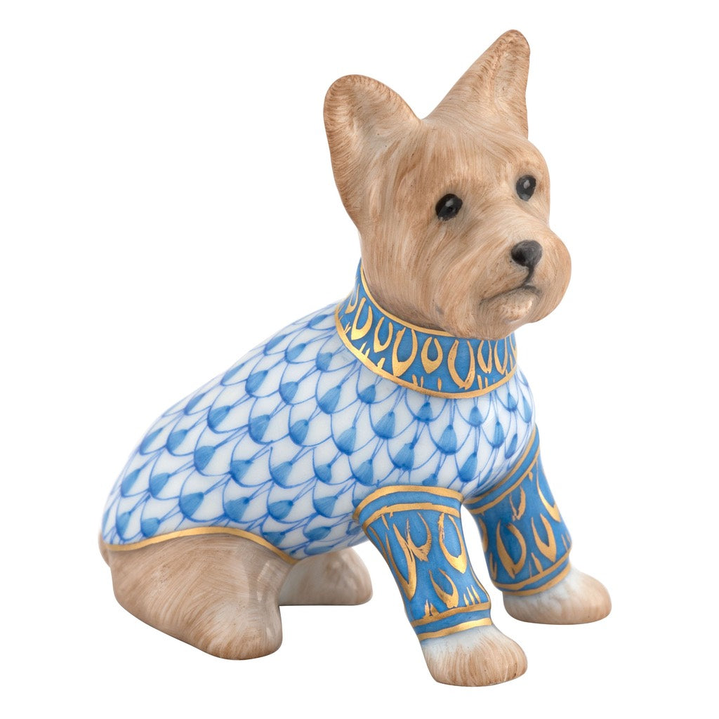 Handmade Herend Porcelain Yorkshire Terrier Figurine, 2022 Edition