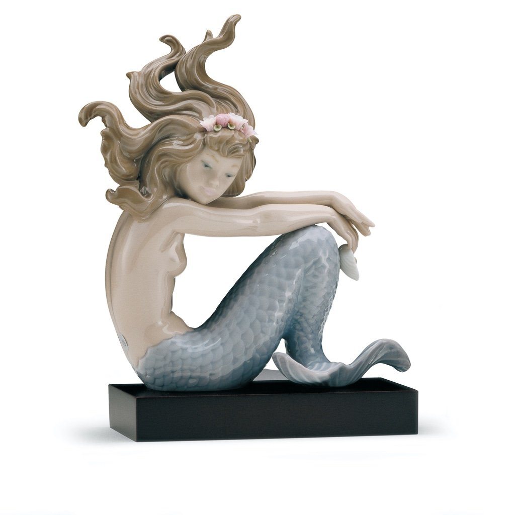 Lladro Handmade Porcelain Collectible Illusion Mermaid Statue Figurine