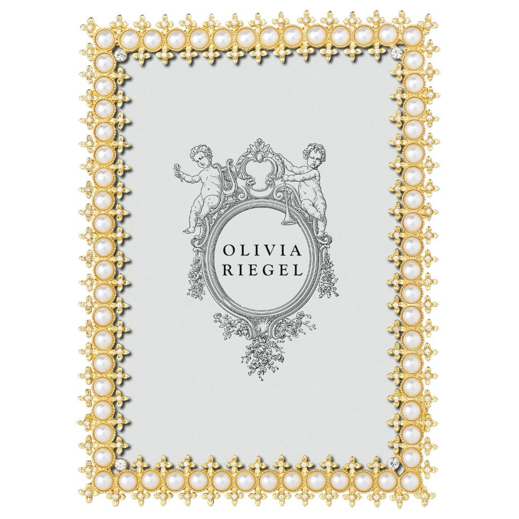 Olivia Riegel 5 x 7 Gold-Plated Frame with Sparkling Crystals and Pearls