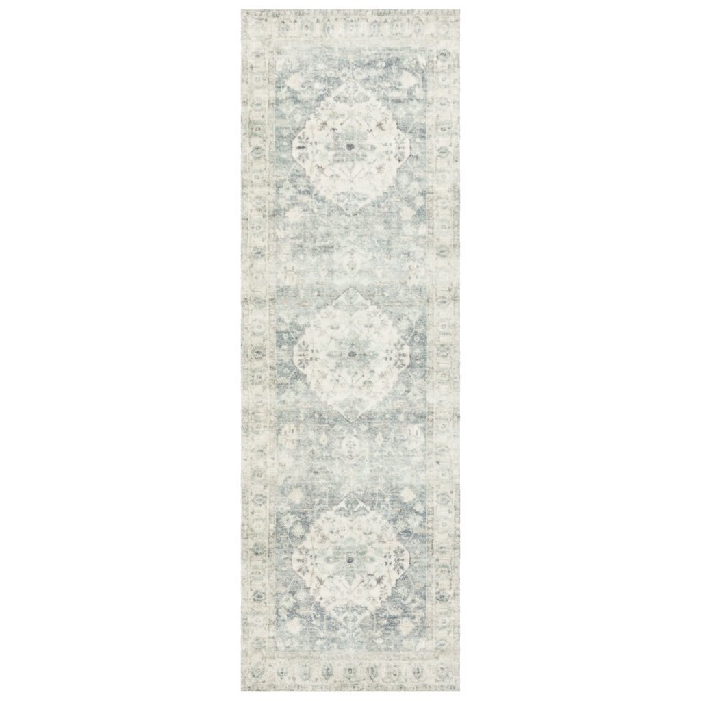 Loloi II Rosette ROS 07 Soft Polyester Denim/Fog Area Rug