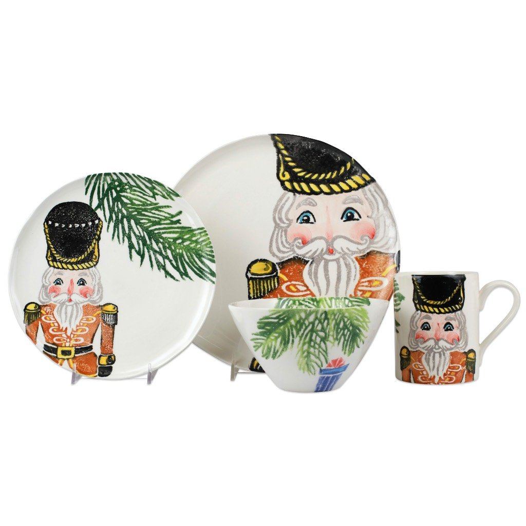Gold Four-Piece Vietri Nutcrackers Place Setting for Festive Occasions