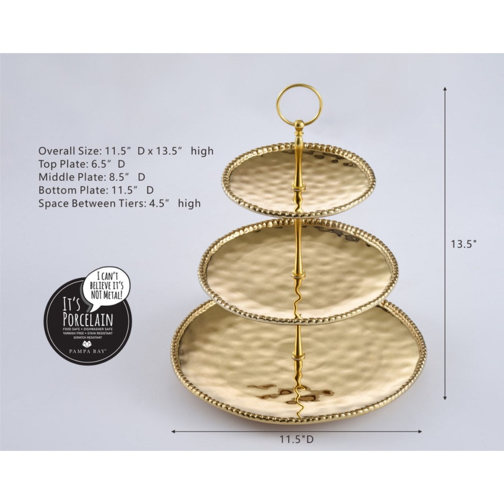 Elegant Pampa Bay Monaco Three - Tier Dessert and Snack Stand