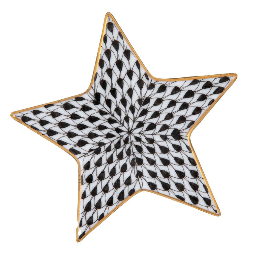Exquisite Handmade Herend Star Figurine in 9 Vibrant Colors Trimmed with 24kt Gold