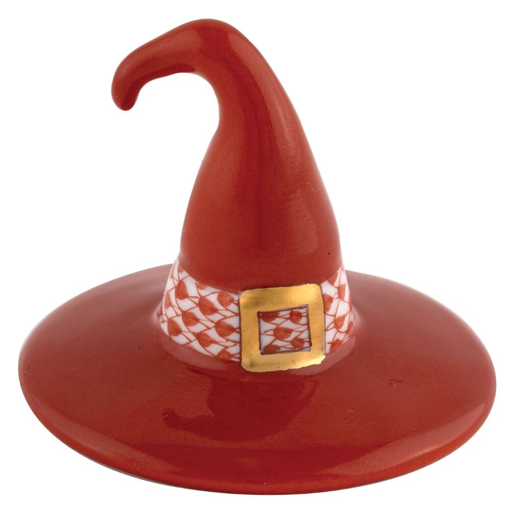 Herend Hand - painted Porcelain Witch Hat Decorative Item