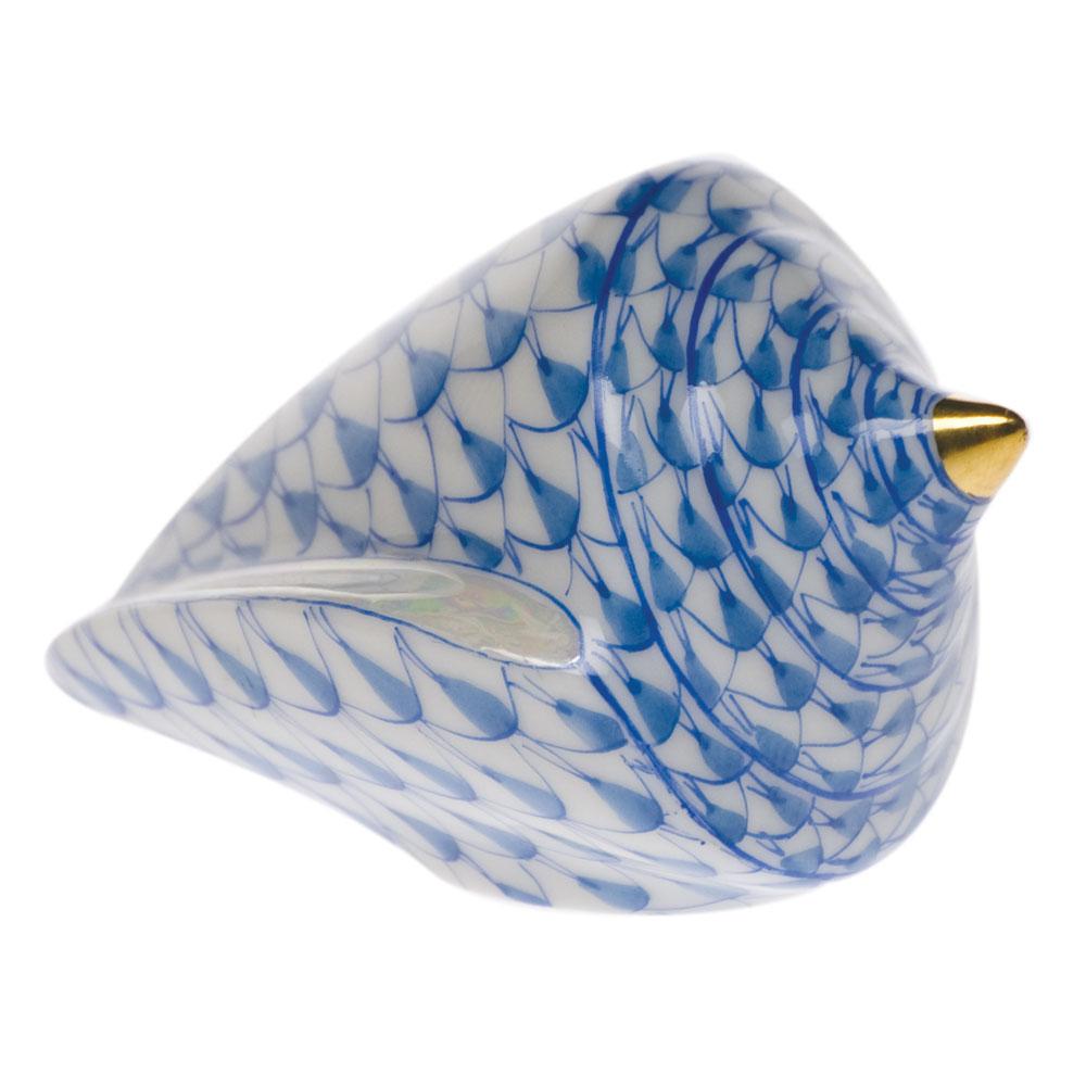Handmade and Hand - painted Herend Cone Shell Porcelain Piece