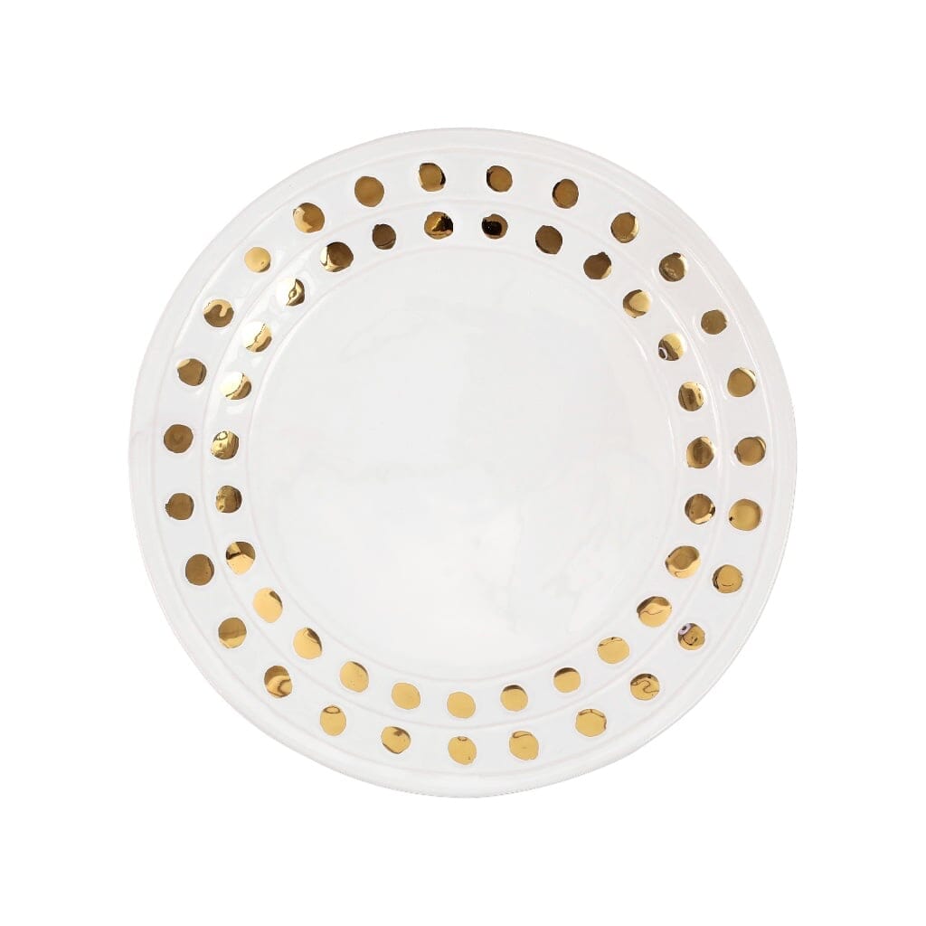 Vietri Medici Gold Luxury Ceramic Dinner Plate for Elegant Dining