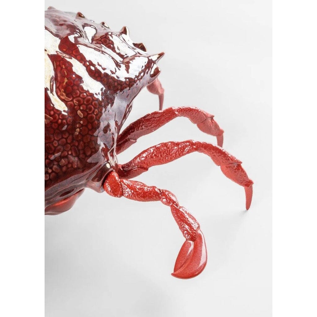Stunning Red Lladro Handmade Porcelain Crab Figurine
