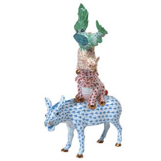Exquisite Handmade Herend Musicians Of Bremen Porcelain Figurine