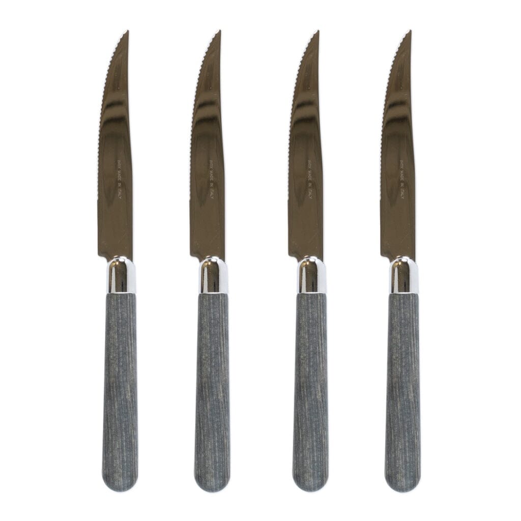 Vietri 4-Piece Set of Albero Steak Knives with Warm Wood Handles