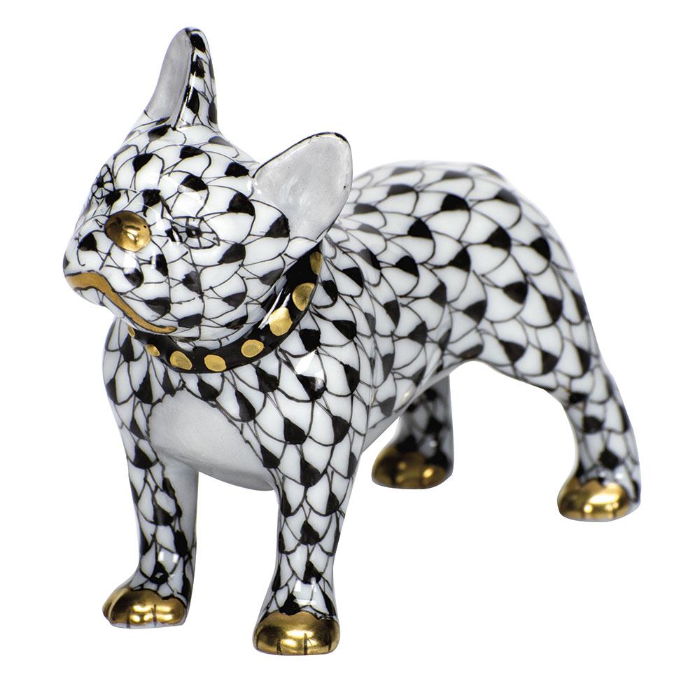 Handmade and Hand - painted Herend Frenchie Porcelain Figurine