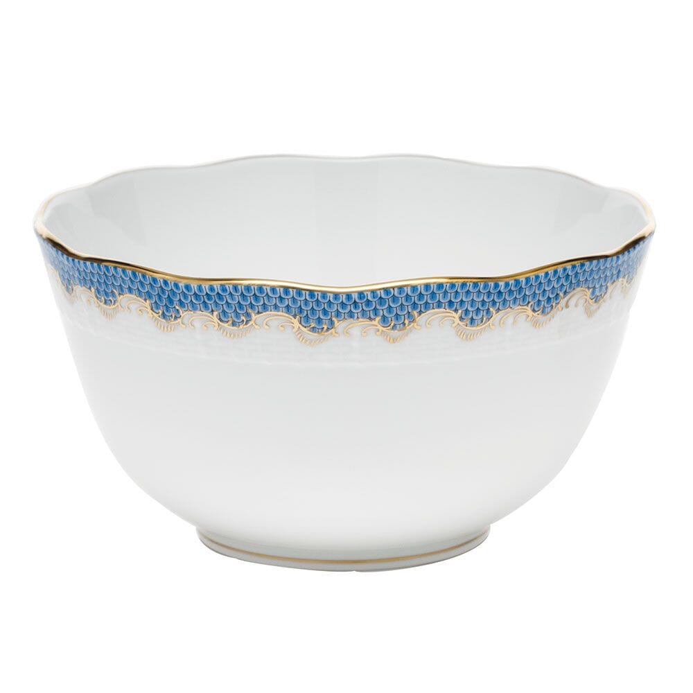 Herend Versatile Round Bowl with Timeless Fish Scale Pattern