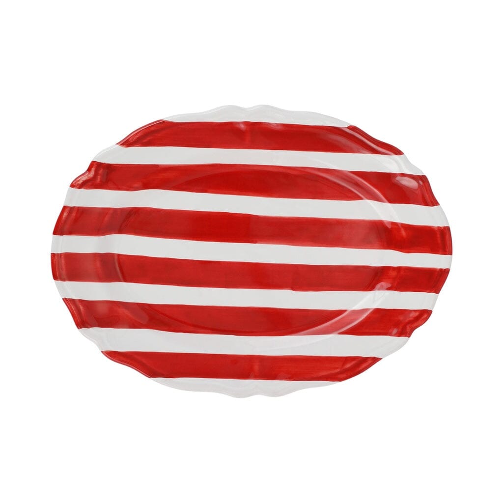 Vietri Amalfitana Stripe Decorative Oval Serving Platter