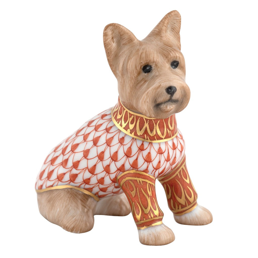 Handmade Herend Porcelain Yorkshire Terrier Figurine, 2022 Edition