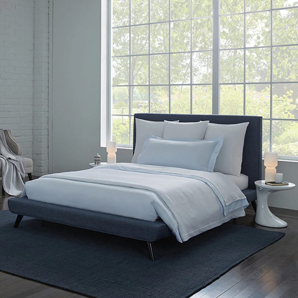 Sferra Celeste Twin-Sized Flat Bed Sheet Measuring 74 Inches by 114 Inches