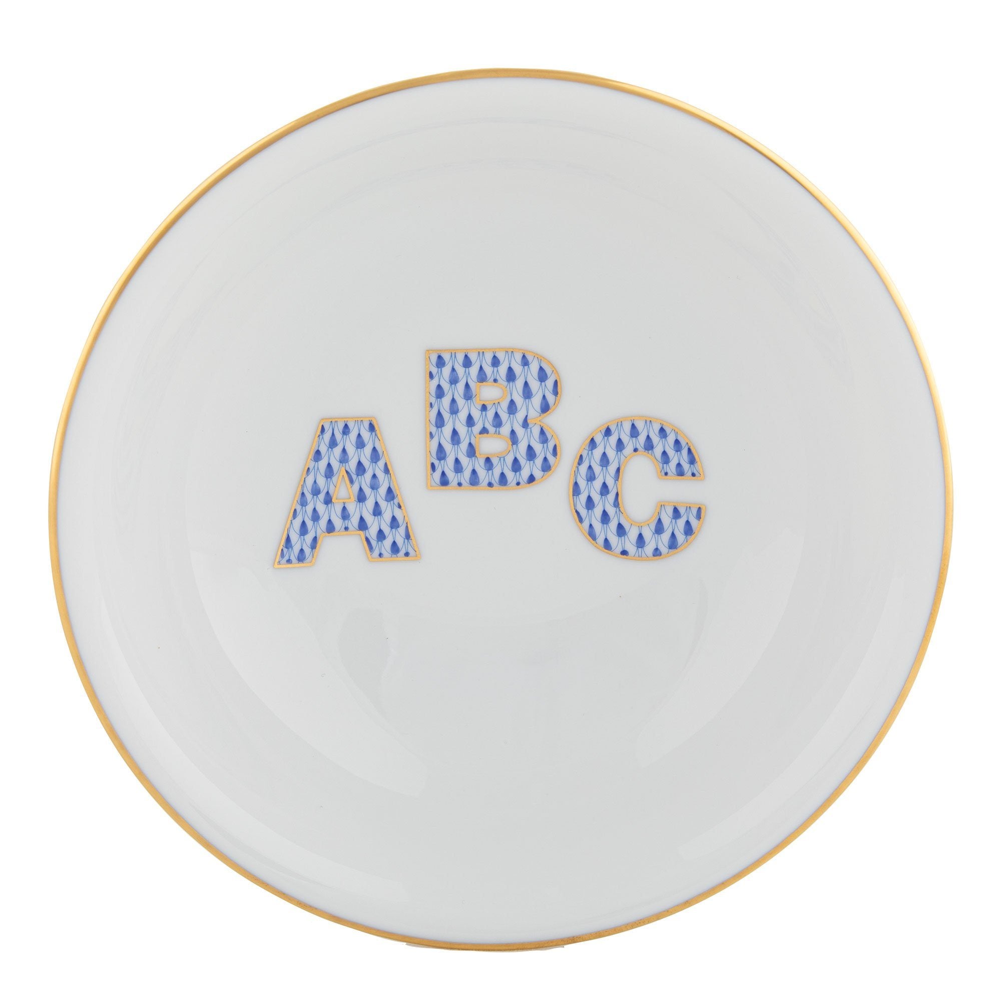Exquisite Hand - Painted Herend Porcelain Bowl - ABC
