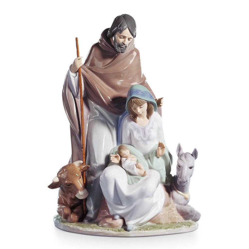 Lladro Handmade Porcelain Figurine for Joyful Events Depicting Nativity Scene