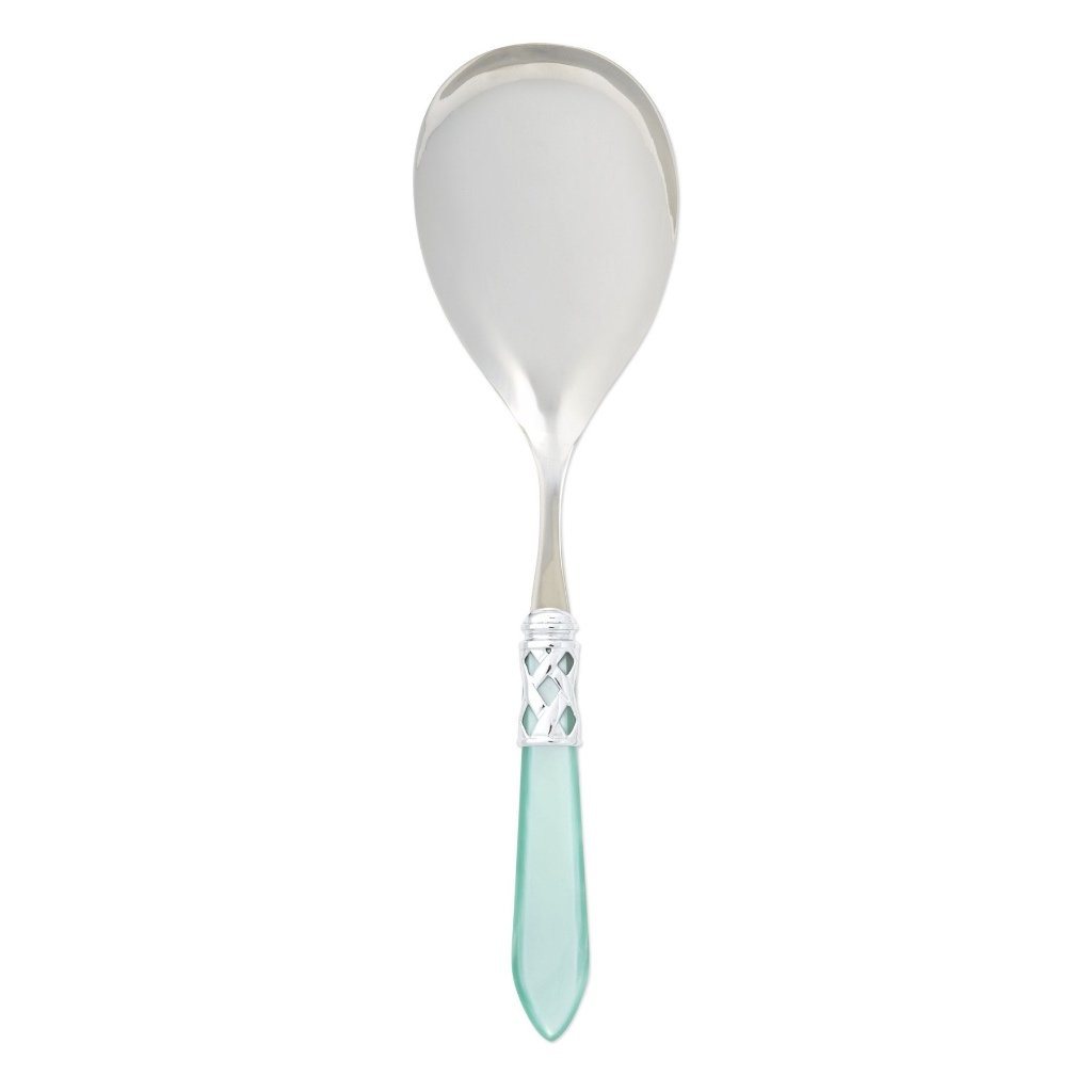 Vietri Aladdin Elegant Shiny Chrome Finish Stainless Steel Serving Spoon