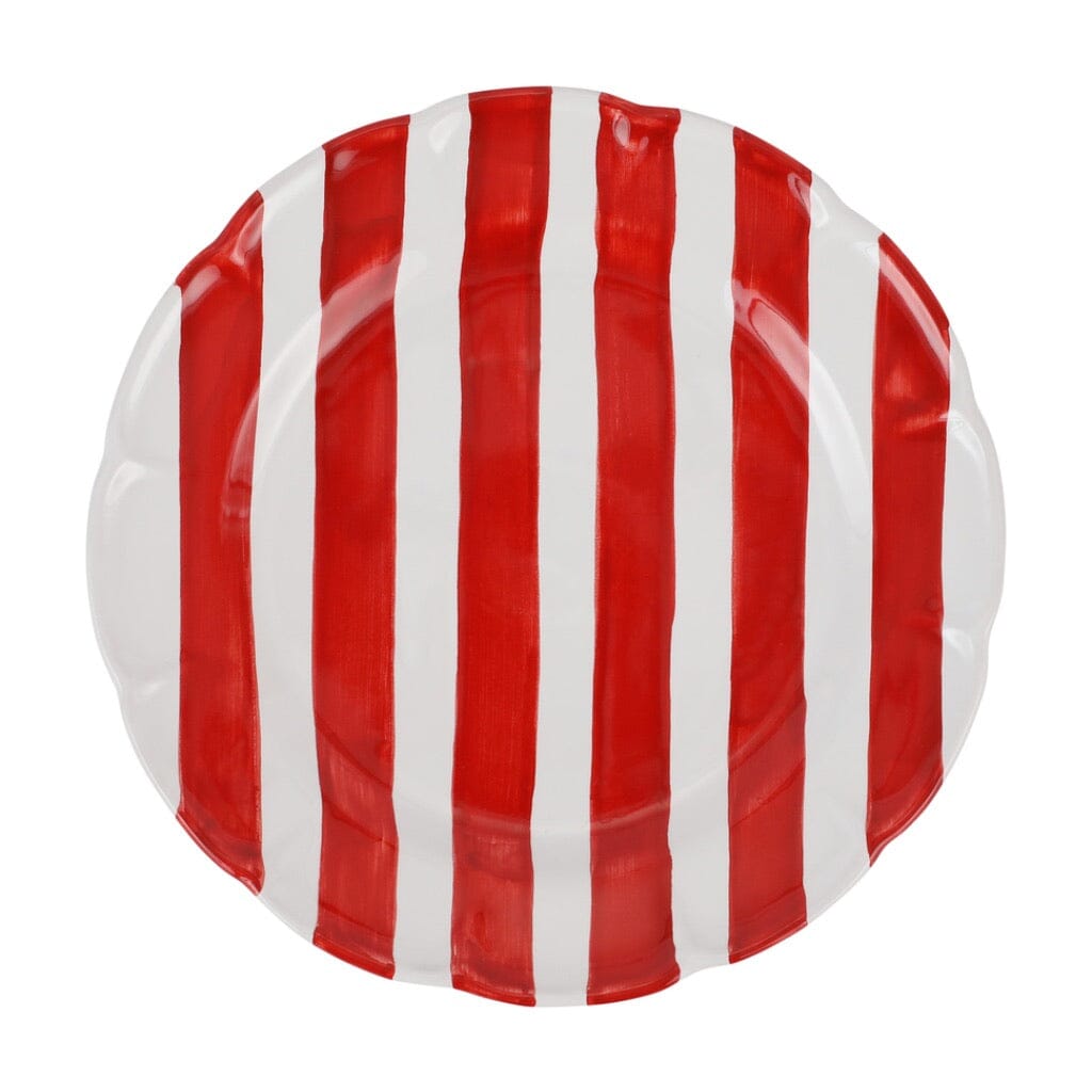 Vietri Amalfitana Collection Striped Ceramic Dinner Plate for Dining