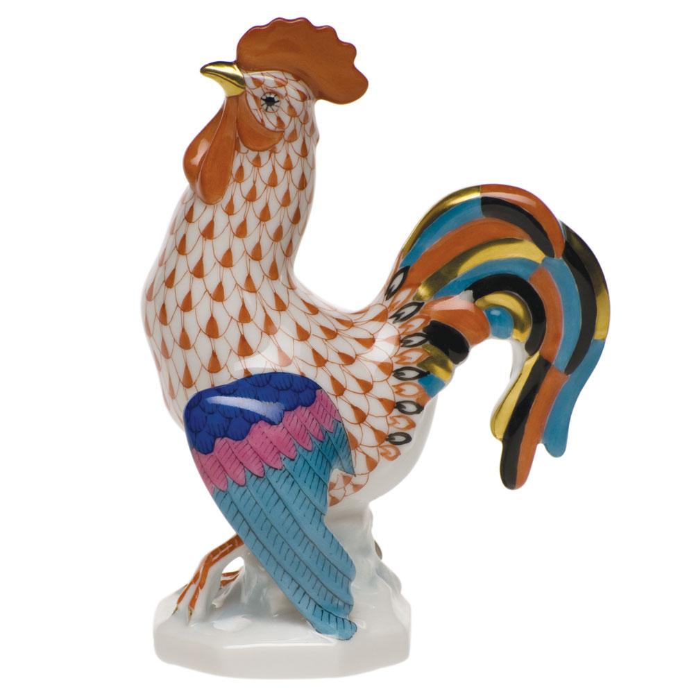 Herend Handmade Small Decorative Cocky Rooster Porcelain Figurine