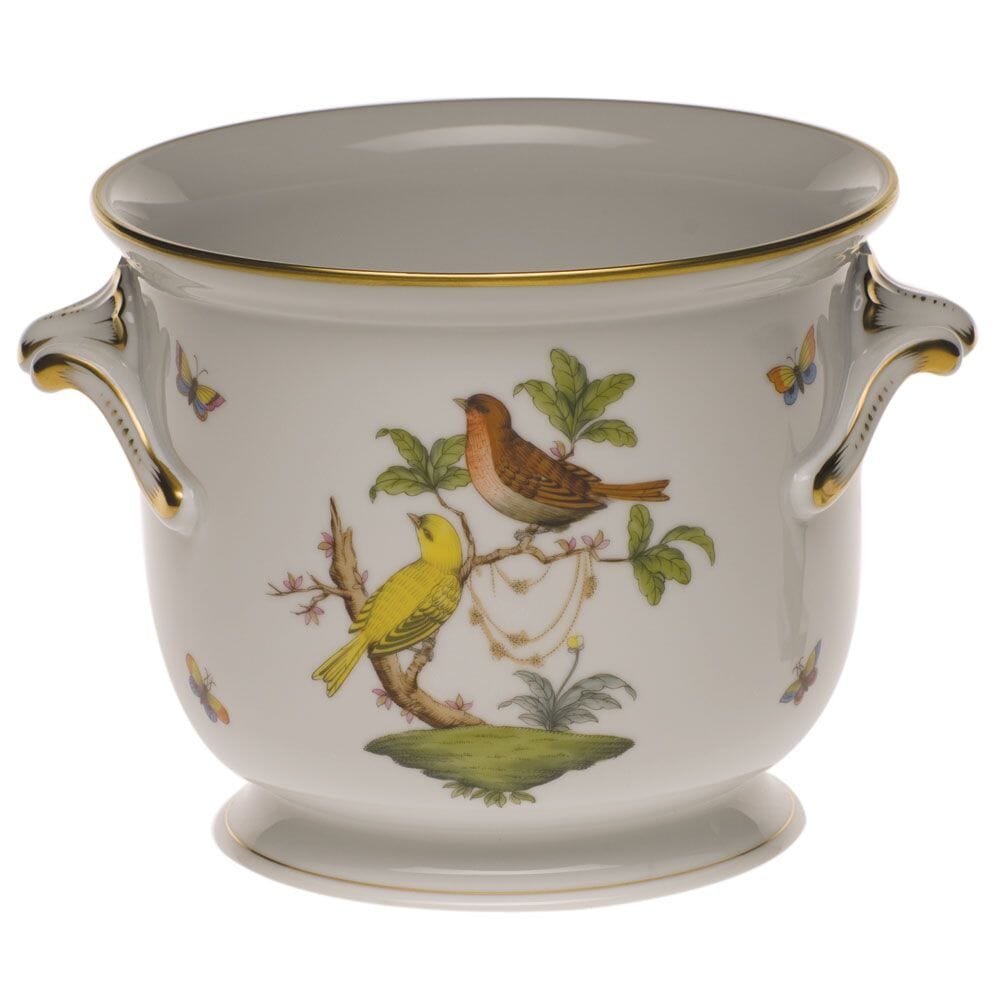 Medium-Sized Herend Rothschild Bird Hand - painted Porcelain Cachepot