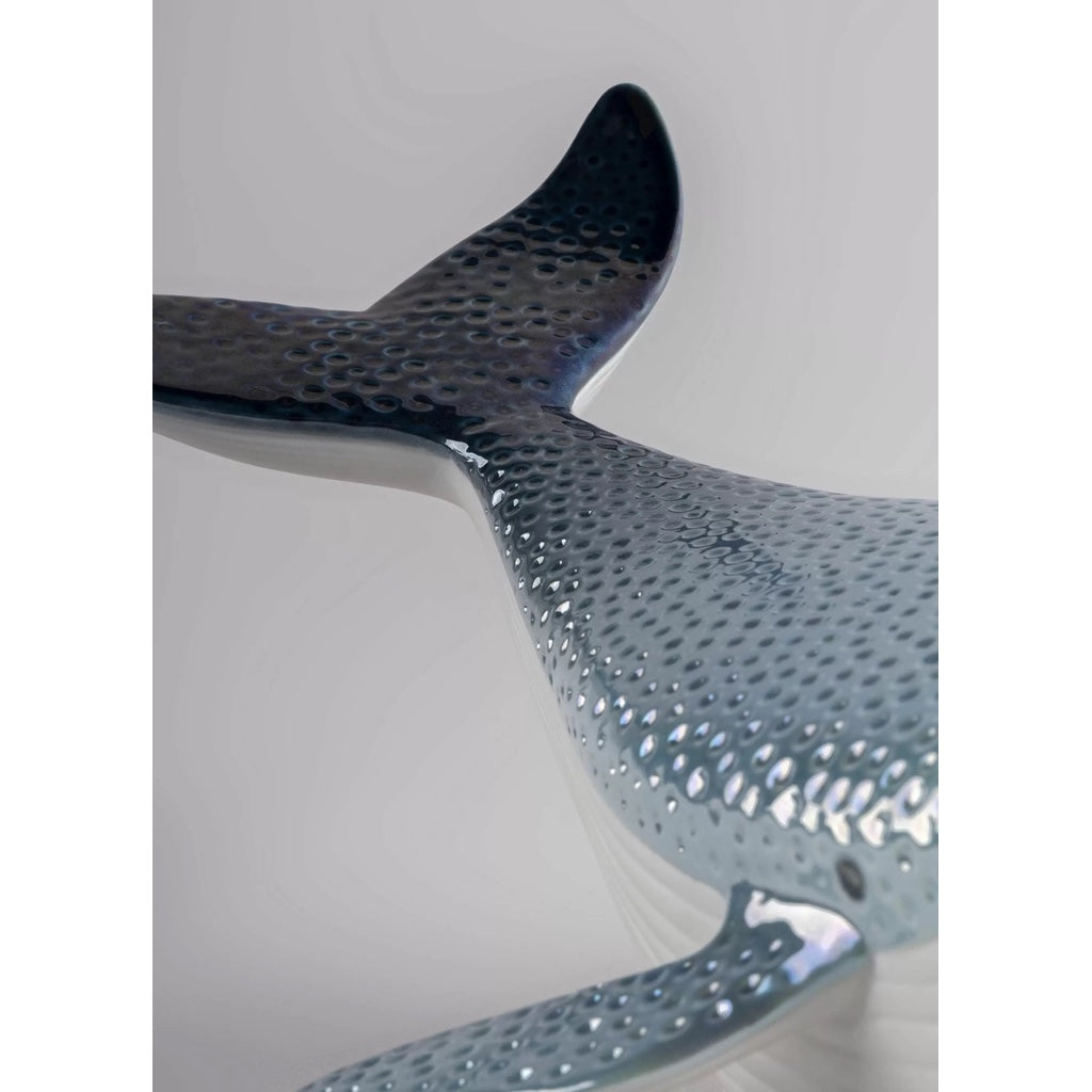 Exquisite Handmade Lladro Porcelain Little Whale Figurine from Spain