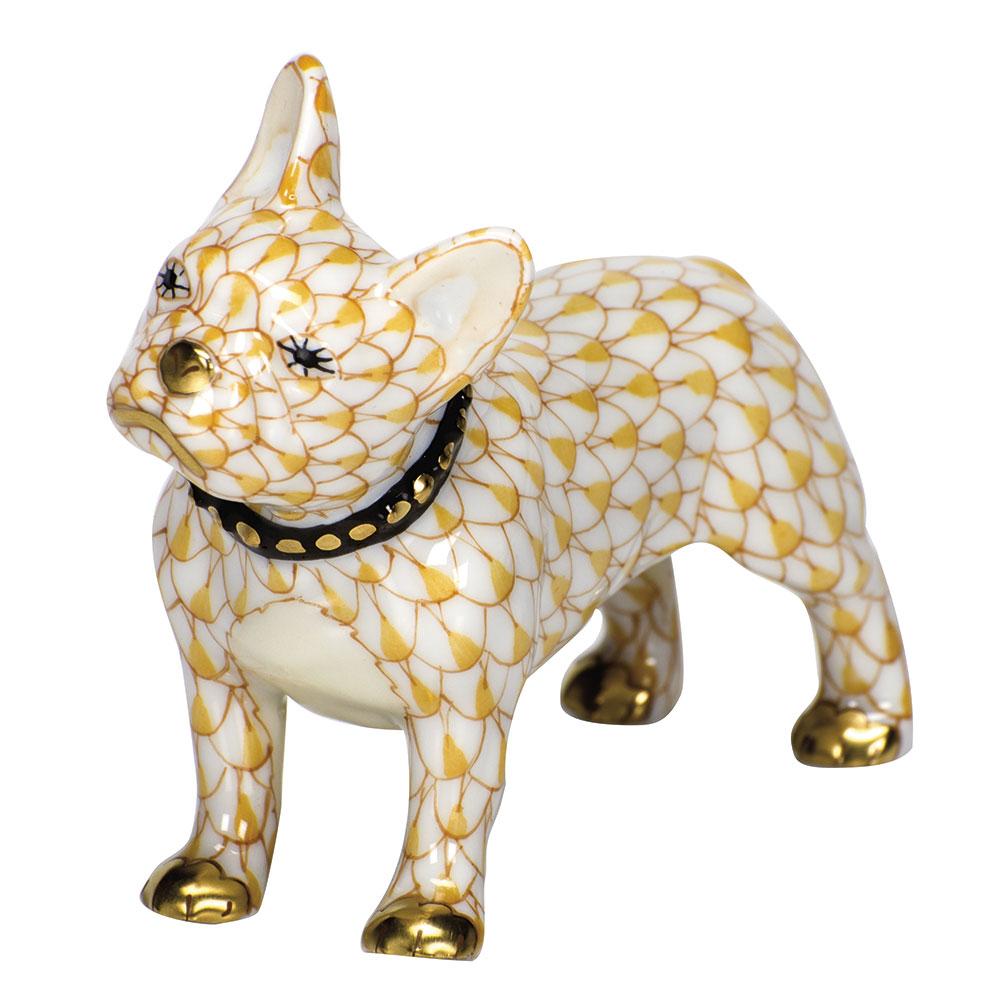 Handmade and Hand - painted Herend Frenchie Porcelain Figurine