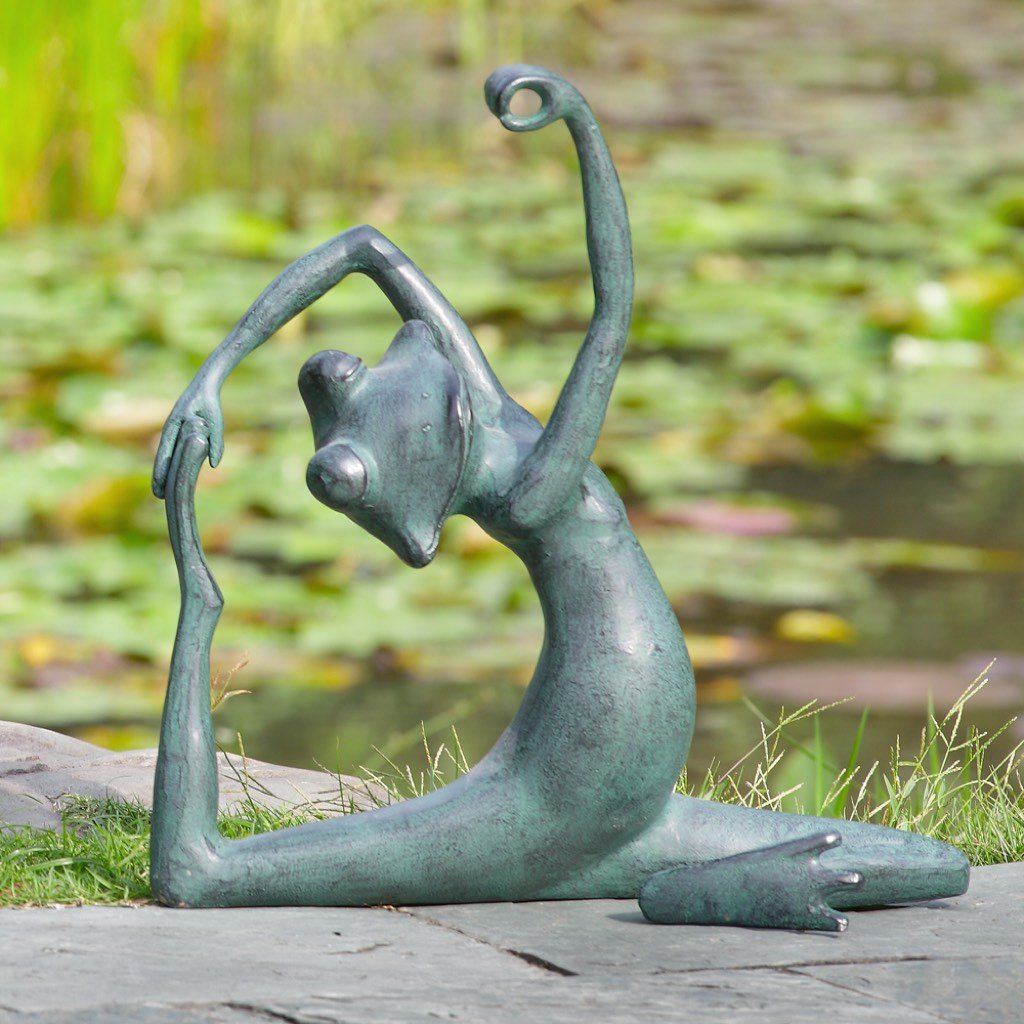 SPI Aluminum Garden Decorative Limber Yoga Pose Frog Sculpture