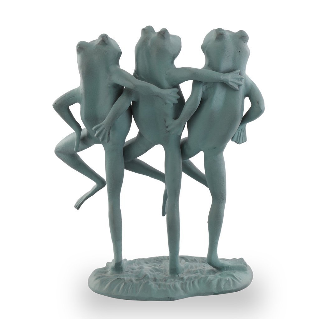 SPI Hand - Cast Aluminum Garden Dancing Frog Trio Decor