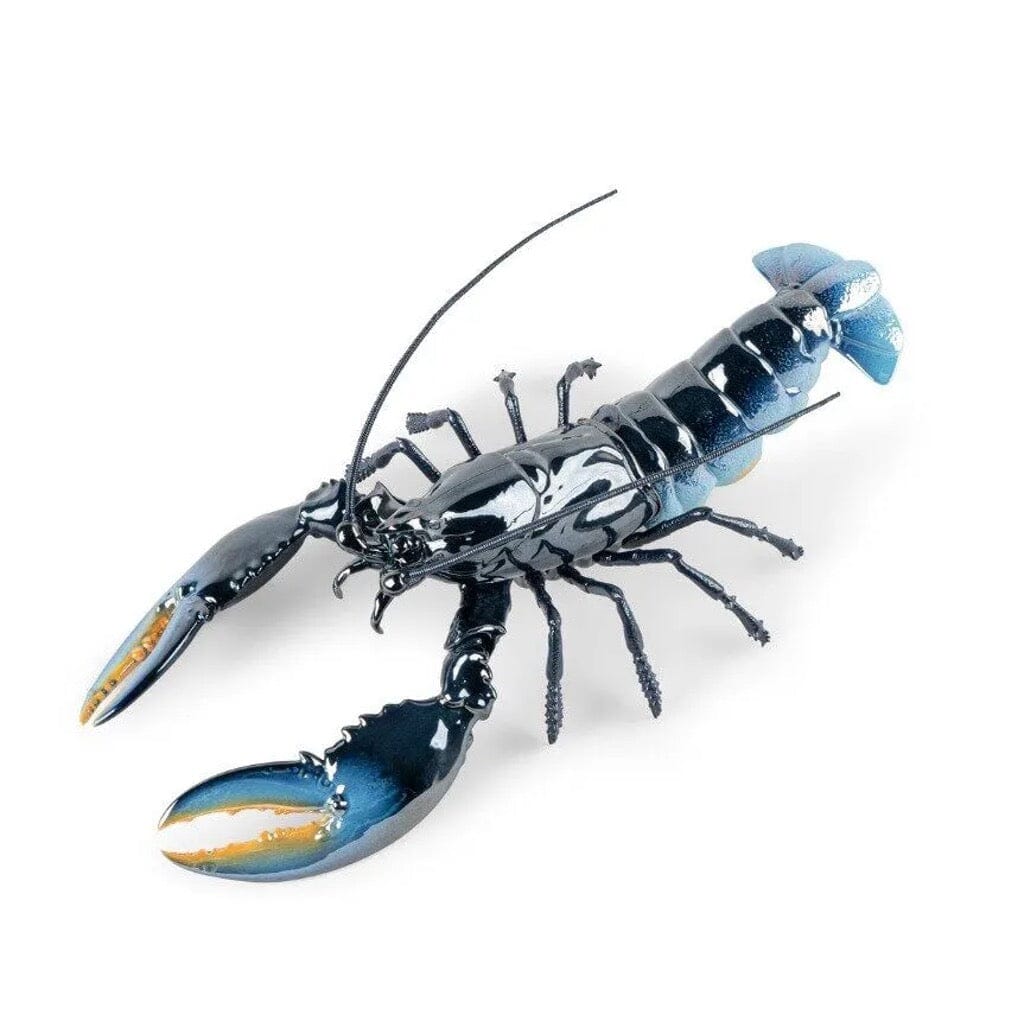Blue Lladro Handmade Porcelain Lobster Figurine - A Stunning Art Piece