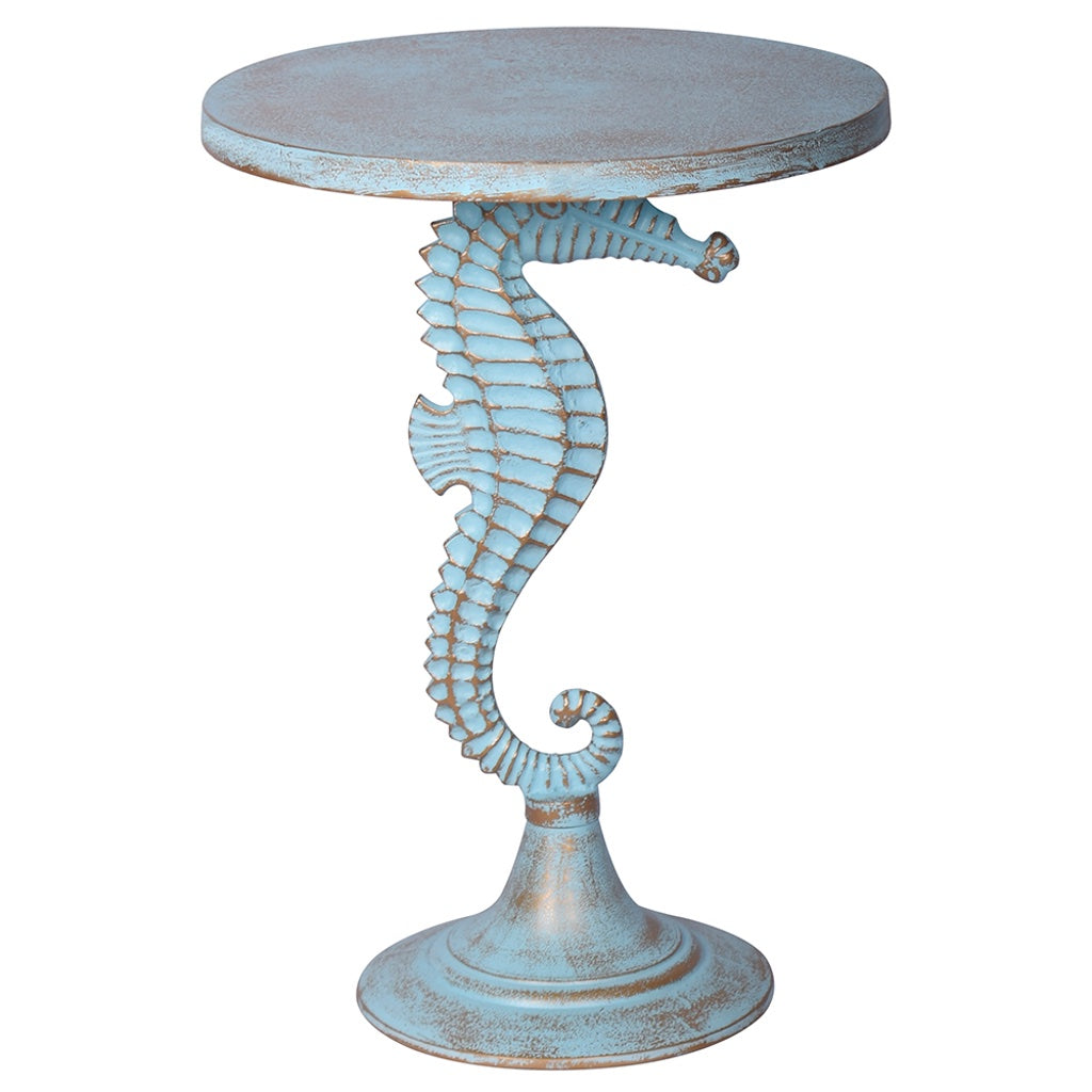 Weathered Finish SPI Home Aluminum Seahorse Accent Table