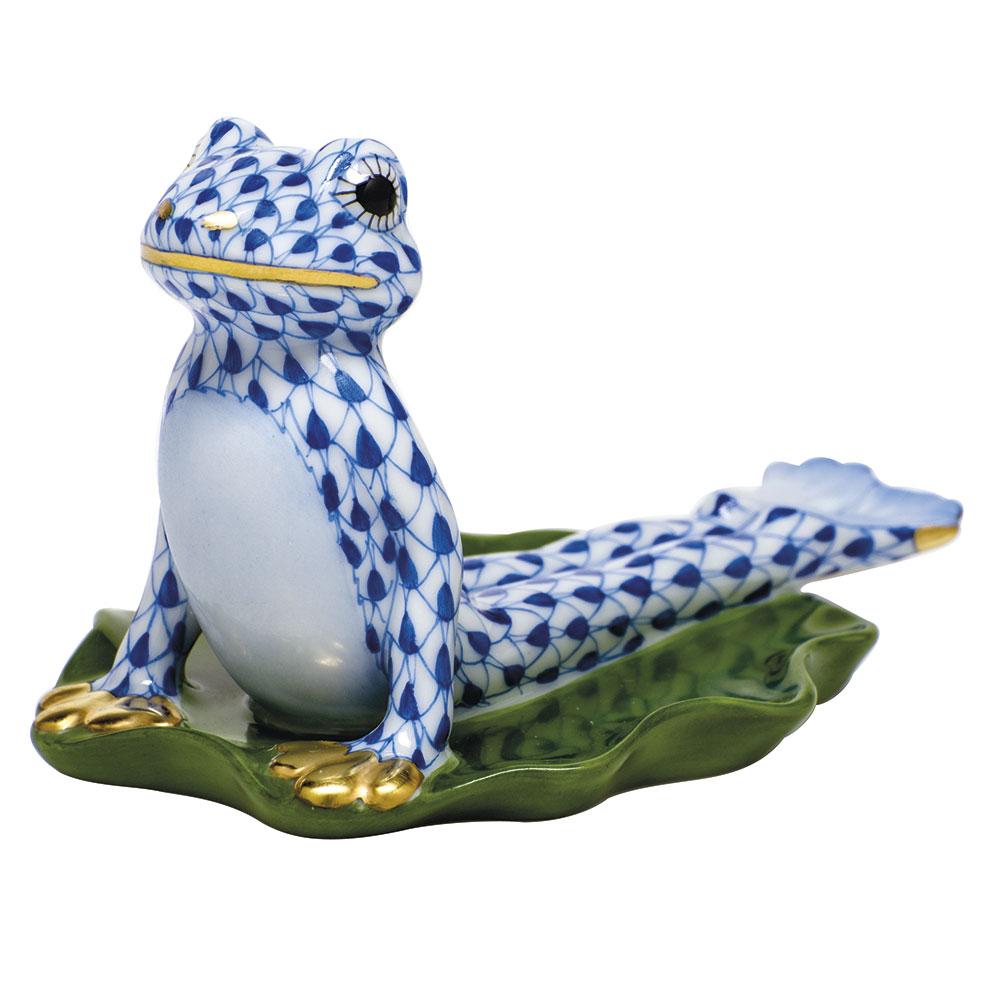 Exquisite Herend Hand - crafted Yoga Frog Figurine in Cobra Pose
