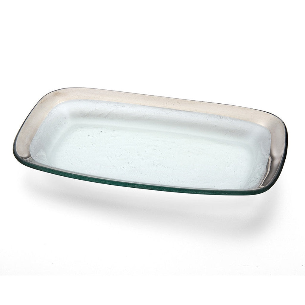 Annieglass Rectangle Asparagus Bowl with Roman Antique Design