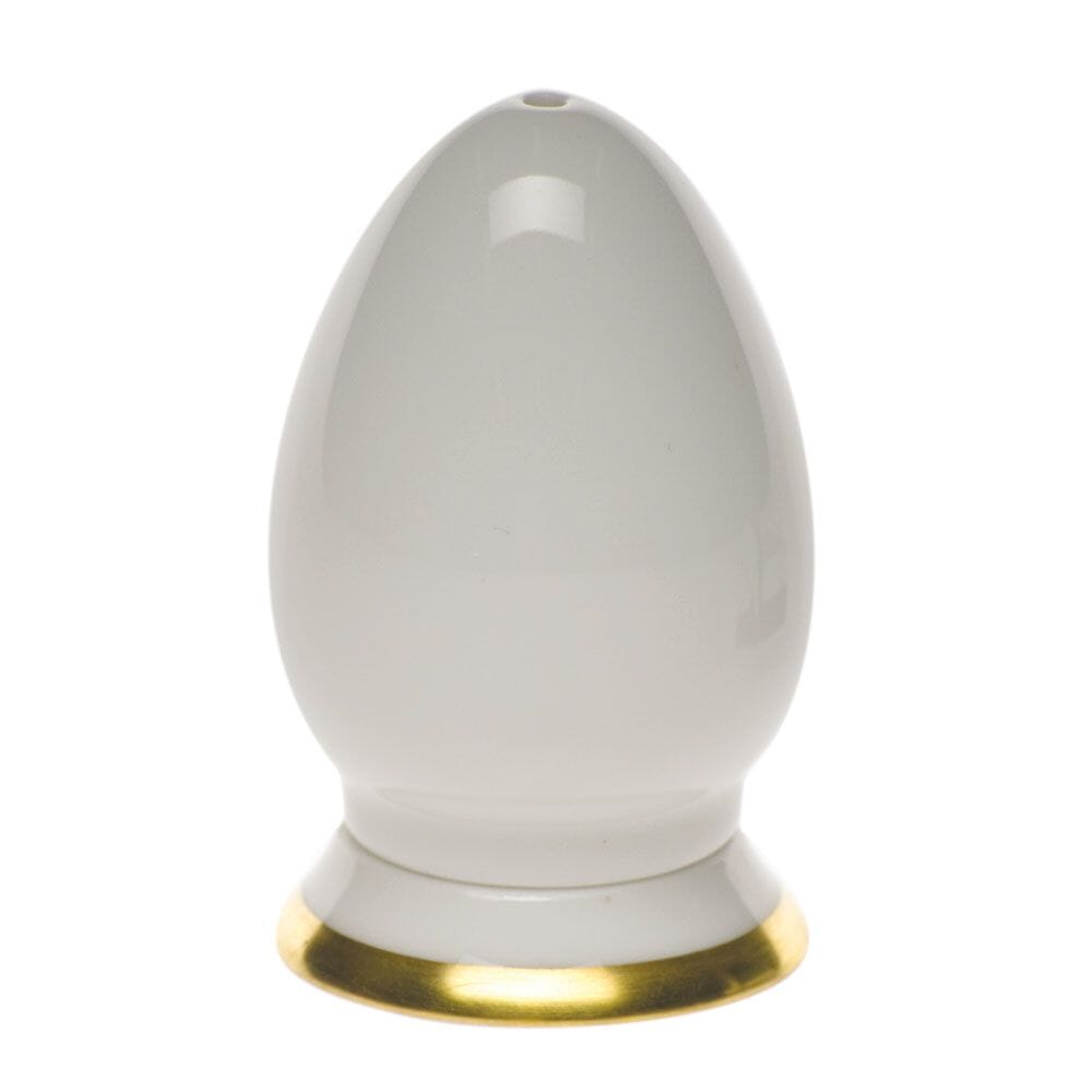 Single - Hole Herend Gwendolyn Hand - Painted Porcelain Pepper Shaker with 24K Gold Rim