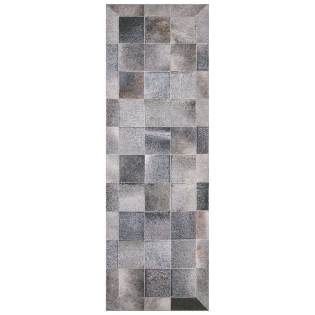 Loloi II Maddox MAD 06 Charcoal Grey Modern Cowhide-Look Area Rug