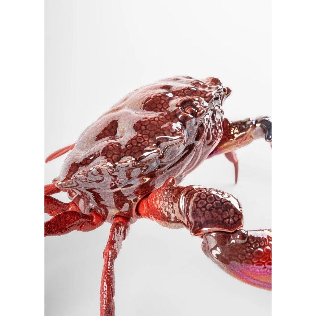 Stunning Red Lladro Handmade Porcelain Crab Figurine